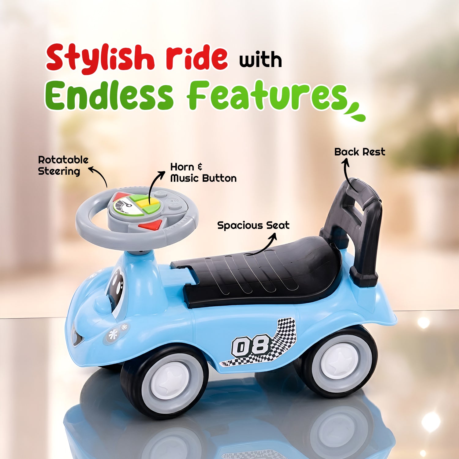 Baby Ride-On Car (Blue)