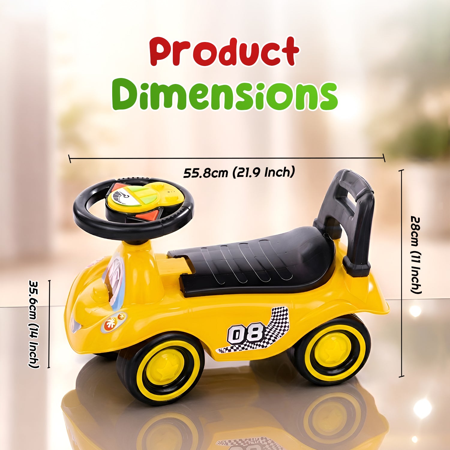Baby Ride-On Car (Yellow)