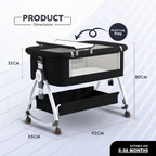 3-in-1 Premium Baby Cot with Mosquito Net, Rocking Cradle