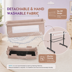 CareIt T-Shape Base Baby Cot & Bedside Bassinet with Memory Foam Mattress –  (Beige)