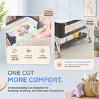 CareIt 3-in-1 Premium Foldable Baby Cot & Bedside Bassinet (Dark Grey)