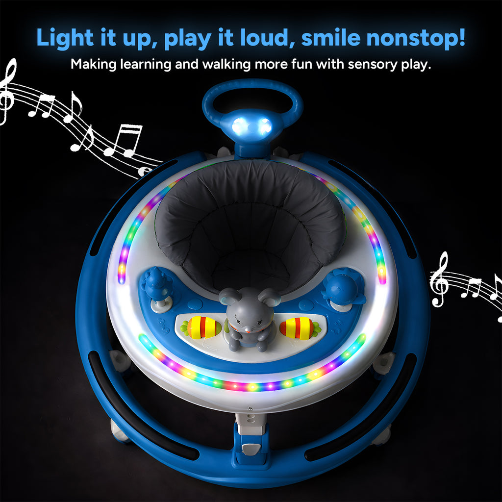 Musical Walker With Parent Rod (Blue)