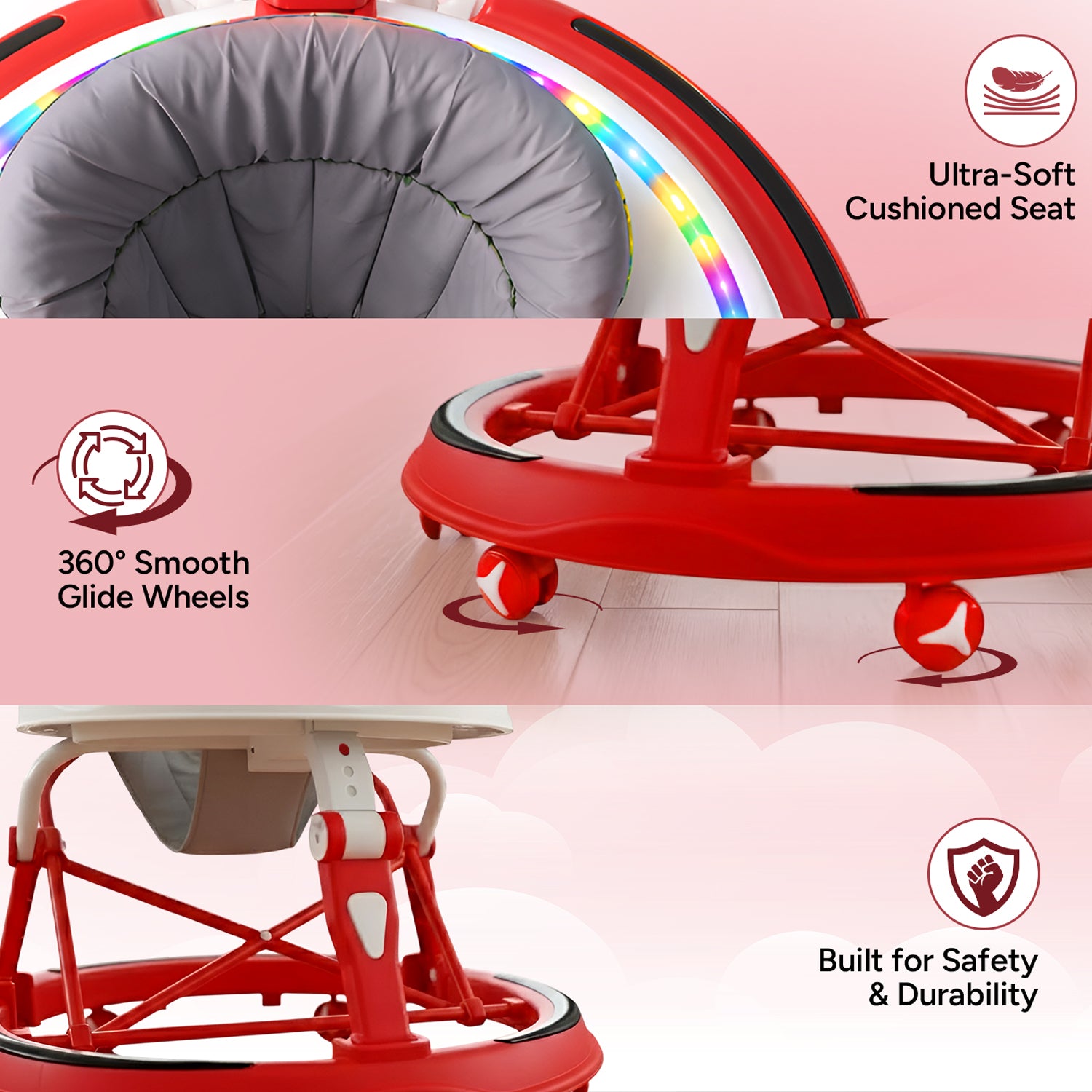 Careit Musical Baby Walker - Red