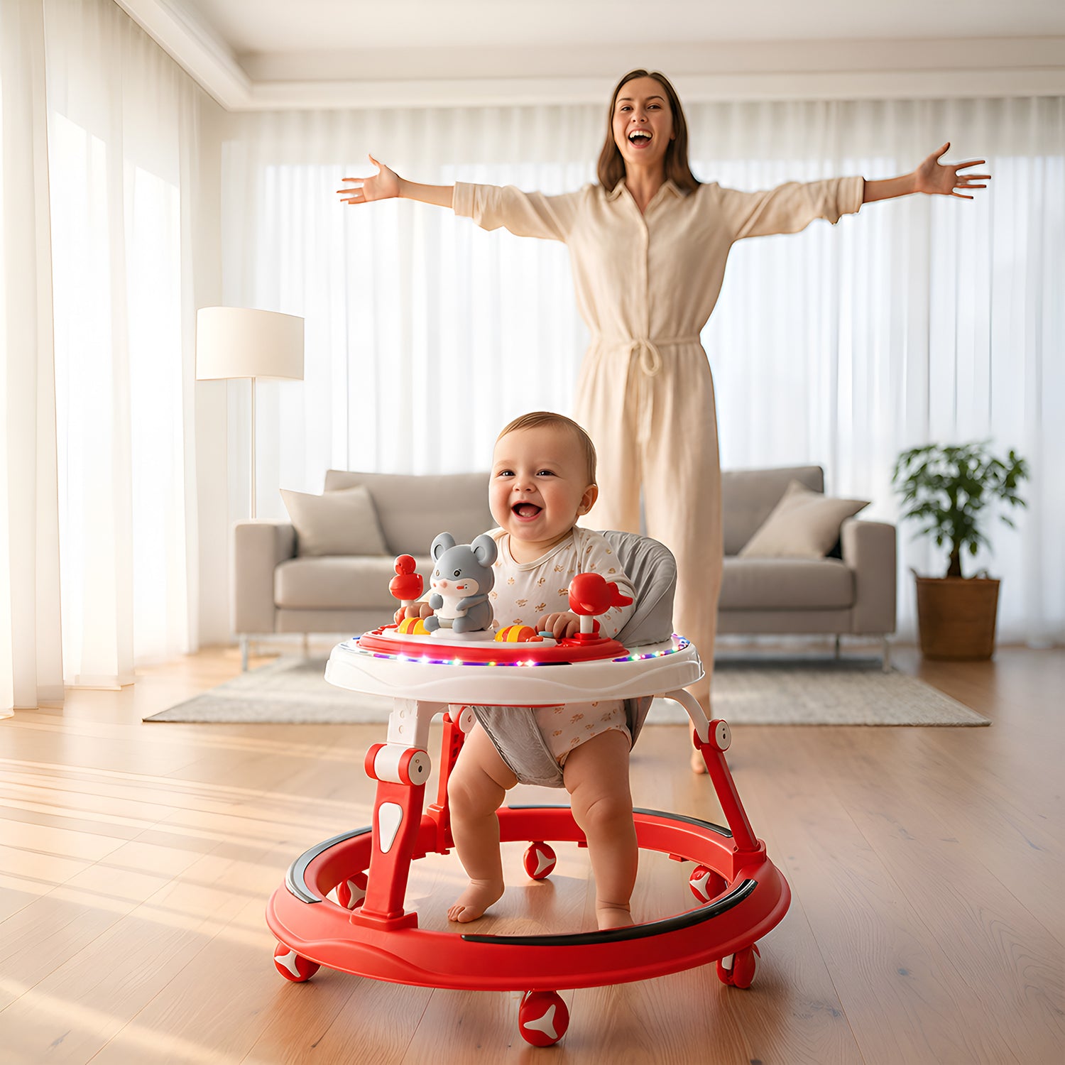 Careit Musical Baby Walker - Red