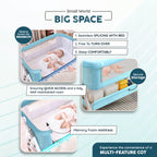 3-in-1 Premium Baby Cot with Mosquito Net, Rocking Cradle