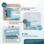 3-in-1 Premium Baby Cot with Mosquito Net, Rocking Cradle