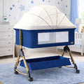 CAREIT Baby Bedside Crib & Co-Sleeper | 6-Level Adjustable Height, 5° Tilt, Foldable Wheels, Storage Basket & Washable Bassinet