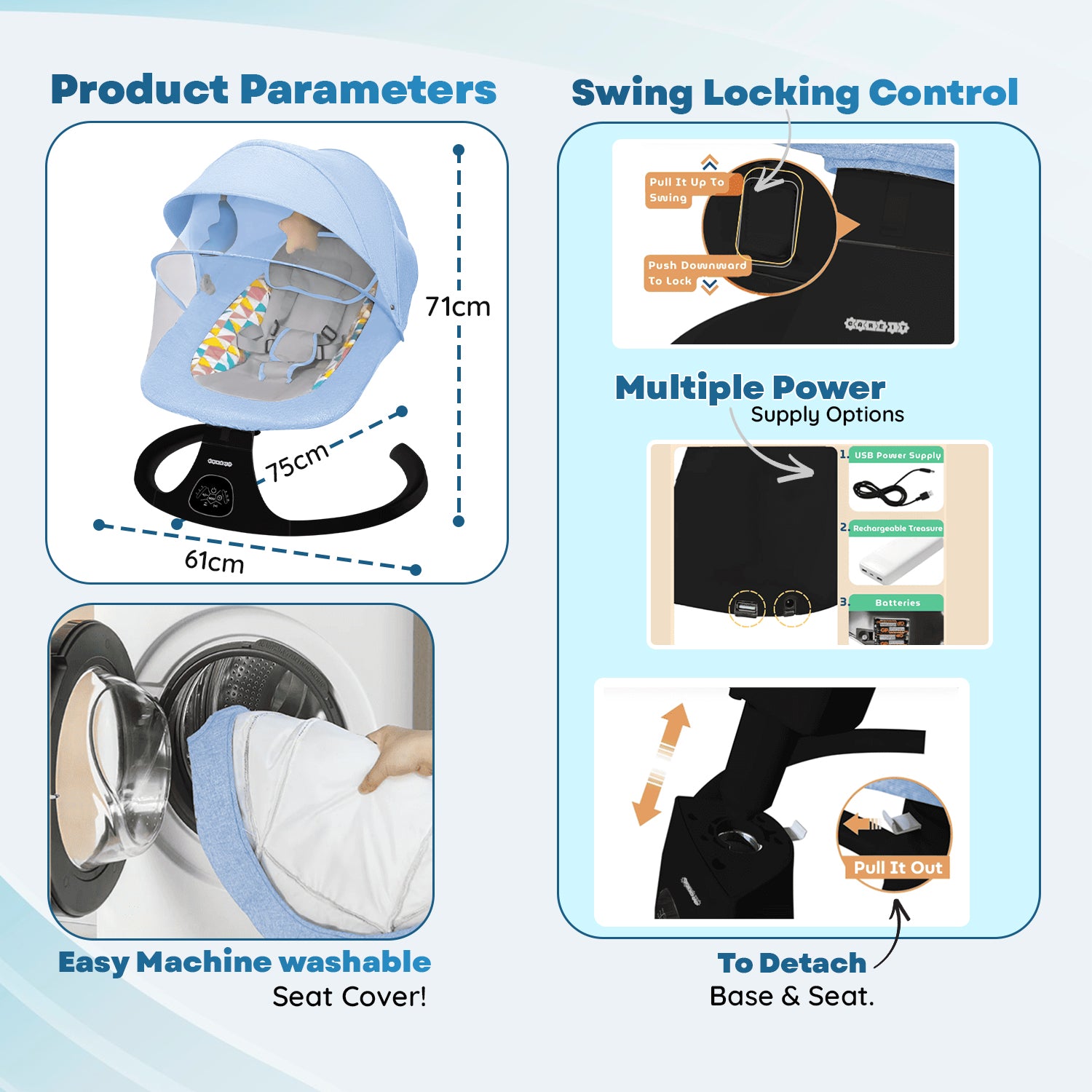 Baby Electric Swing (Blue)
