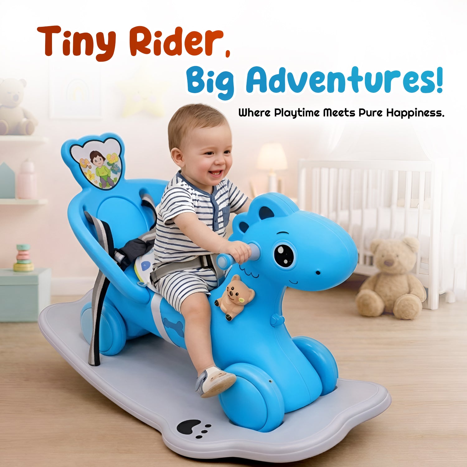 3 in 1 Ride On Horse Rocker