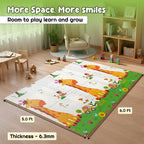 CAREIT Extra Large Baby Play Mat 6.5 x 5 Feet | Foldable Waterproof Foam Crawling Mat with Giraffe Theme | BPA-Free Safety Floor Mat for Babies
