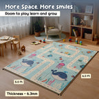 CAREIT Extra Large Baby Play Mat 6.5 x 5 Feet | Blue Whale & Sea Theme Waterproof Foldable Foam Crawling Mat | BPA-Free Safety Floor Mat for Babies & Toddlers