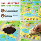 CAREIT Extra Large Baby Play Mat 6 x 5 Feet | Roads & Town Theme Waterproof Foldable Foam Crawling Mat | BPA-Free Safety Floor Mat for Babies & Toddlers