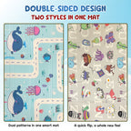 CAREIT Extra Large Baby Play Mat 6.5 x 5 Feet | Blue Whale & Sea Theme Waterproof Foldable Foam Crawling Mat | BPA-Free Safety Floor Mat for Babies & Toddlers