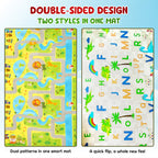 CAREIT Extra Large Baby Play Mat 6 x 5 Feet | Roads & Town Theme Waterproof Foldable Foam Crawling Mat | BPA-Free Safety Floor Mat for Babies & Toddlers