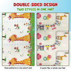 CAREIT Extra Large Baby Play Mat 6.5 x 5 Feet | Foldable Waterproof Foam Crawling Mat with Giraffe Theme | BPA-Free Safety Floor Mat for Babies