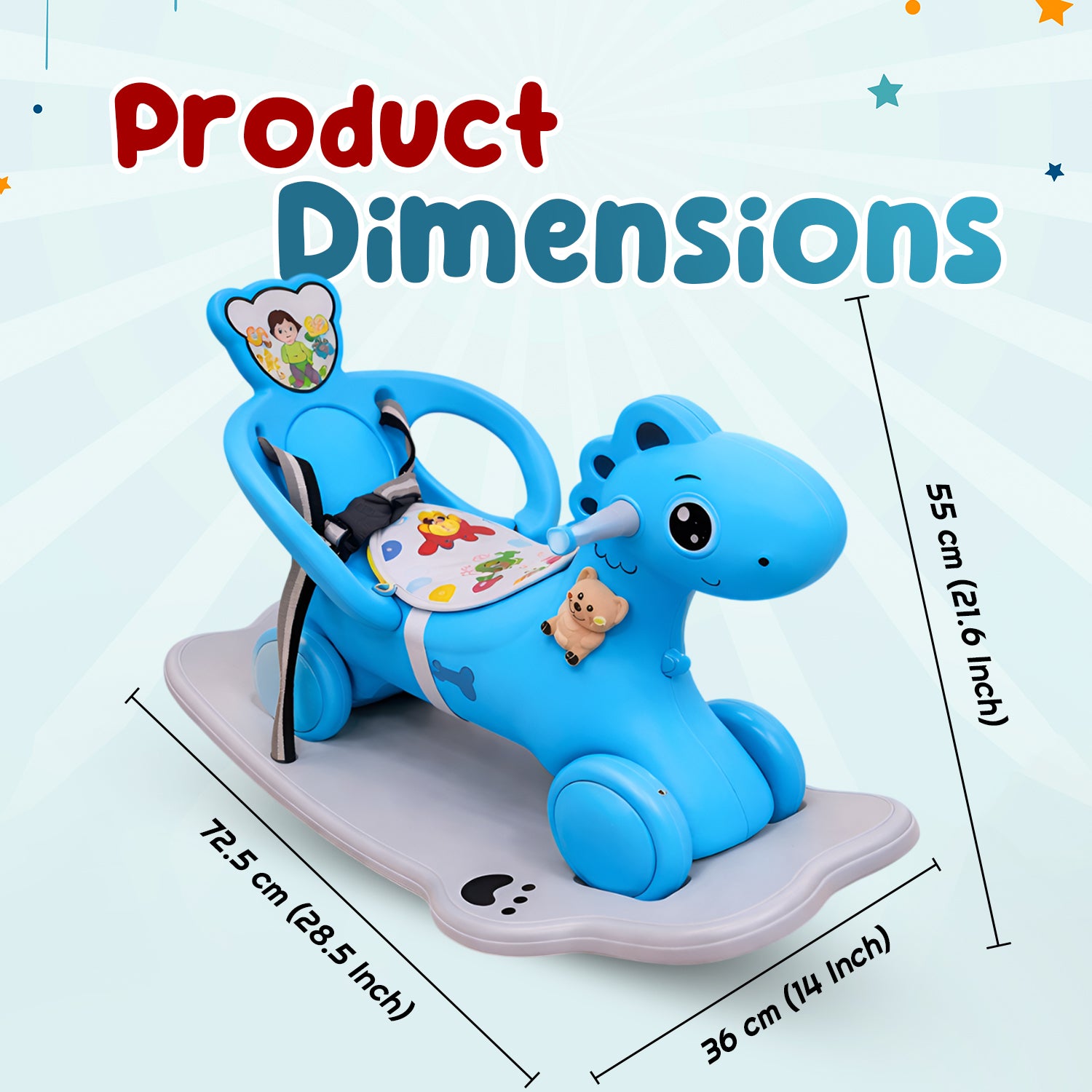 3 in 1 Ride On Horse Rocker